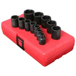 Sunex 3360 3/8" Drive SAE Impact Socket Set, 12-Piece, 5/16"-1", 6-Point, Chrome-Molybdenum Steel