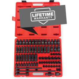 Sunex 3580 Drive Master Impact Socket Set, 80-Piece, 3/8 inch Drive, Cr-Mo Steel, SAE/Metric, Standard and Deep, Torx and Star Accessories