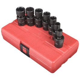 Sunex 3654 3/8" Drive 7-Piece 6-Point SAE Universal Impact Socket Set, Chrome-Molybdenum Steel, Radius Corner Design, Dual Size Marking