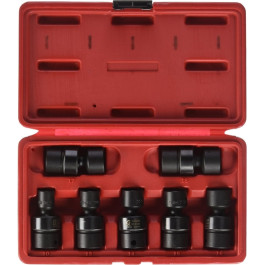 Sunex 3655 3/8 Inch Drive Metric 6 Point Standard Universal Impact Socket Set, 10 mm to 18 mm, 7 Piece