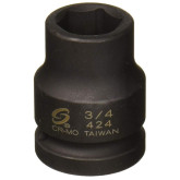 Sunex 424 3/4" Drive 3/4" Standard Impact Socket, 6-Point, Chrome Molybdenum Alloy