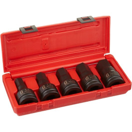 Sunex 4506 3/4" Drive Impact Hex Driver Set, 3/4" to 1-1/4", CR-MO Steel, 5 Piece, Heavy-Duty Case