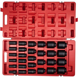 Sunex 4695 Deep SAE Impact Socket Set, 3/4 inch Drive, 29-Piece, Chrome Molybdenum Steel