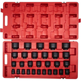 Sunex 4696 Chrome Molybdenum Steel SAE Impact Socket Set, 29-Piece, 3/4 inch Drive