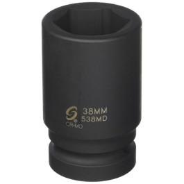 Sunex 538MD 1" Drive 38mm Deep Impact Socket, Chrome-Molybdenum Steel, 6-Point Design