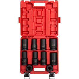 Sunex 5690A Wheel Impact Socket Set, 10-Piece, 1 inch Drive, SAE/Metric, Chrome Molybdenum Steel