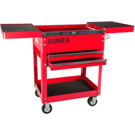 Sunex Tools 8035R Compact Slide Top Utility Cart, Red, 450-lb Capacity
