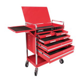Sunex 8045 Professional Duty 5-Drawer Service Cart, Locking Top, Heavy-Duty, Red