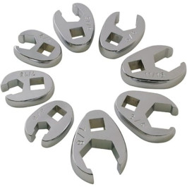 Sunex 9708 Fractional Crowfoot Flare Nut Wrench Set, 3/8 Inch Drive, 8-Piece