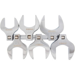 Sunex 9722A 1/2 Inch Drive SAE Jumbo Crowfoot Wrench Set, Full Polish, 6 Piece