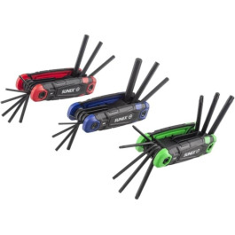Sunex Tools 98525F Sae Metric Torx 25 Piece Folding Hex Key Set, 1.5 mm To 8 mm, 5/64 Inch To 1/4 Inch, T9 To T40