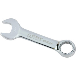 Sunex 993024 3/4" Stubby Combination Wrench, Fully Polished Chrome Vanadium Alloy Steel