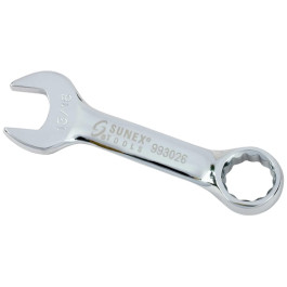 Sunex 993026 Stubby Combination Wrench, 13/16", Fully Polished, Compact Design