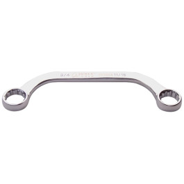Sunex 993504 Half Moon Double Box End Wrench, 11/16" x 3/4", Chrome-Plated Alloy Steel