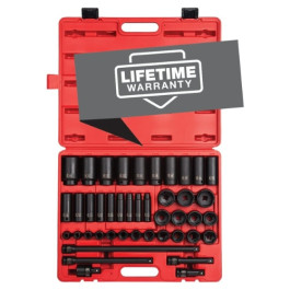 Sunex 2568 1/2 inch Drive SAE Master Impact Socket Set, 43-Piece, Chrome Molybdenum Alloy Steel