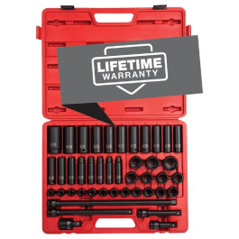 Sunex 2569 1/2 inch Drive Metric Master Impact Socket Set, 43-Piece, Cr-Mo Alloy Steel