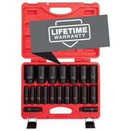 Sunex 2641 1/2 inch Drive Deep Impact Socket Set, 19-Piece, Cr-Mo Alloy Steel