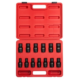 Sunex 2665 1/2 inch Drive Metric Universal Impact Socket Set, 13 Piece, Cr-Mo Alloy Steel