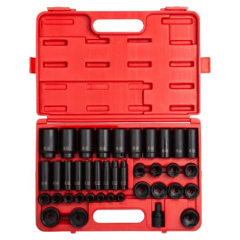 Sunex 2668 1/2 inch Drive SAE Master Impact Socket Set, 39 Piece, Cr-Mo Alloy Steel
