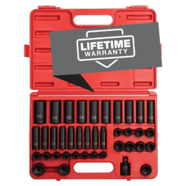 Sunex 2669 1/2 inch Drive Metric Master Impact Socket Set, 39 Piece, Cr-Mo Alloy Steel