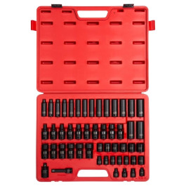 Sunex 3351 3/8 inch Drive Metric Master Impact Socket Set, 51 Piece, Cr-Mo Alloy Steel
