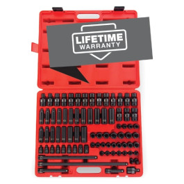 Sunex 3580 3/8 inch Drive Master Impact Socket Set, 80 Piece, Cr-Mo Alloy Steel