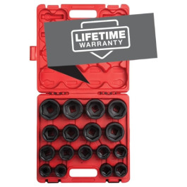 Sunex 4683 3/4 inch Drive Heavy Duty Impact Socket Set, 17 Piece, Cr-Mo Alloy Steel