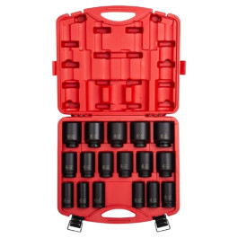 Sunex 4685 3/4 inch Drive SAE Deep Impact Socket Set, 17 Piece, Cr-Mo Alloy Steel