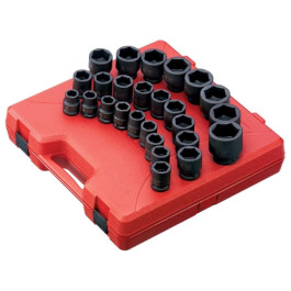 Sunex 4692 3/4 inch Drive Metric Impact Socket Set, 26 Piece, Cr-Mo Alloy Steel