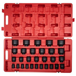 Sunex 4696 3/4 inch Drive SAE Master Impact Socket Set, 29 Piece, Cr-Mo Alloy Steel