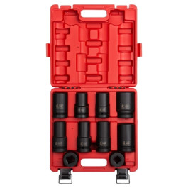 Sunex 5690A 1 inch Drive Heavy Duty Wheel Impact Socket Set, 10 Piece, Cr-Mo Alloy Steel