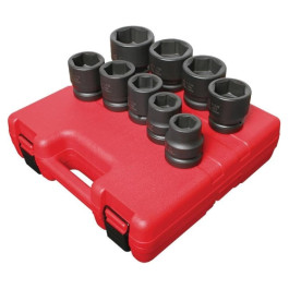 Sunex 5699 1-Inch Drive SAE Standard Impact Socket Set, 9-Piece, Cr-Mo Alloy Steel