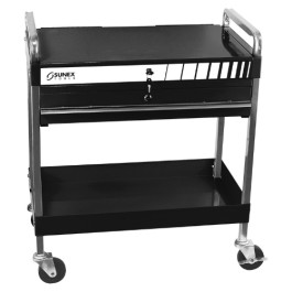 Sunex 8013ABK / 8013BK Service Cart with Locking Top & Locking Drawer, Black