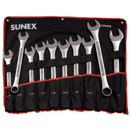 Sunex 97010A SAE Raised Panel Jumbo Combination Wrench Set, 10 Piece, Fully Polished Silver