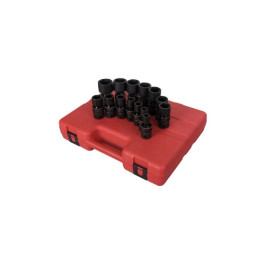 Sunex 2644 1/2" Drive SAE 6 Point Standard Universal Impact Socket Set, 14