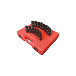 Sunex 2855 1/2" Drive Metric 12 Point Standard Universal Impact Socket Set,