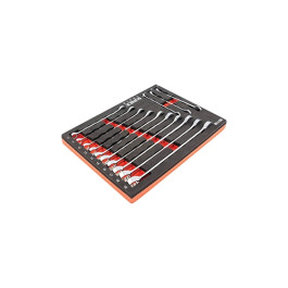 Sunex Tools 9911M V-Groove Metric Combination Wrench Set, 7mm-19mm, EVA Foa