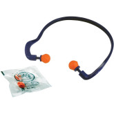 SAS Safety 6102 Banded Ear Plug, 23 dB NRR, Blue Plastic Headband, Orange Foam