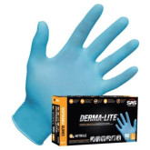 SAS Safety Corp 6608 Derma-Lite Powdered Nitrile Disposable Gloves, 5 Mil, Large, 100-Pack