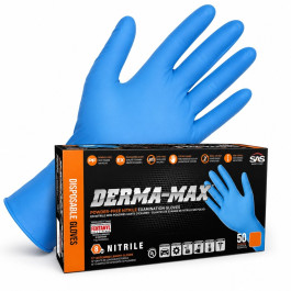 SAS Safety 6610-40 Derma Max Powder Free Nitrile Disposable Gloves, XX Larg