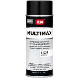 SEM 61033 MULTIMAX Multi-Purpose Aerosol Enamel, Gloss Black, 16 oz Aerosol