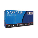 Ansell MICROFLEX SafeGrip SG-375 Disposable Powder Free Latex Gloves, Large, 50-Pack