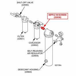 Sharpe's Model 6760 DRYAIRE Desiccant Air Drying System Nipple with Screen,