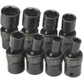 SK Tools 33300 3/8" Drive 6 Point Swivel Fractional Impact Socket Set, 8 Pieces