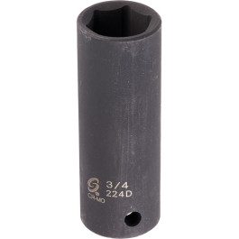 Sunex 224D 1/2" Drive x 3/4" Deep Impact Socket, 6-Point