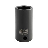 Sunex 317MRD Semi-Deep Impact Socket, 3/8" Drive, 17 mm, Chrome-Molybdenum Steel, 6 Point