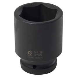 Sunex 570D 1" Drive 2-3/16" Deep Impact Socket, 6-Point, Chrome-Molybdenum