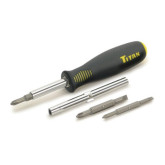 Titan 11010 Getta-Grip 6-in-1 Screwdriver, Chrome Vanadium Bits, Soft Grip Handle