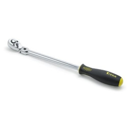 Titan 11074  Extra Long Flex Head Ratchet 1/4" Drive , Chrome Vanadium Steel