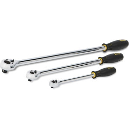 TITAN 11307 Extra Long Ratchet Set, 36 Tooth, Comfort Grip Handles, 3 Piece